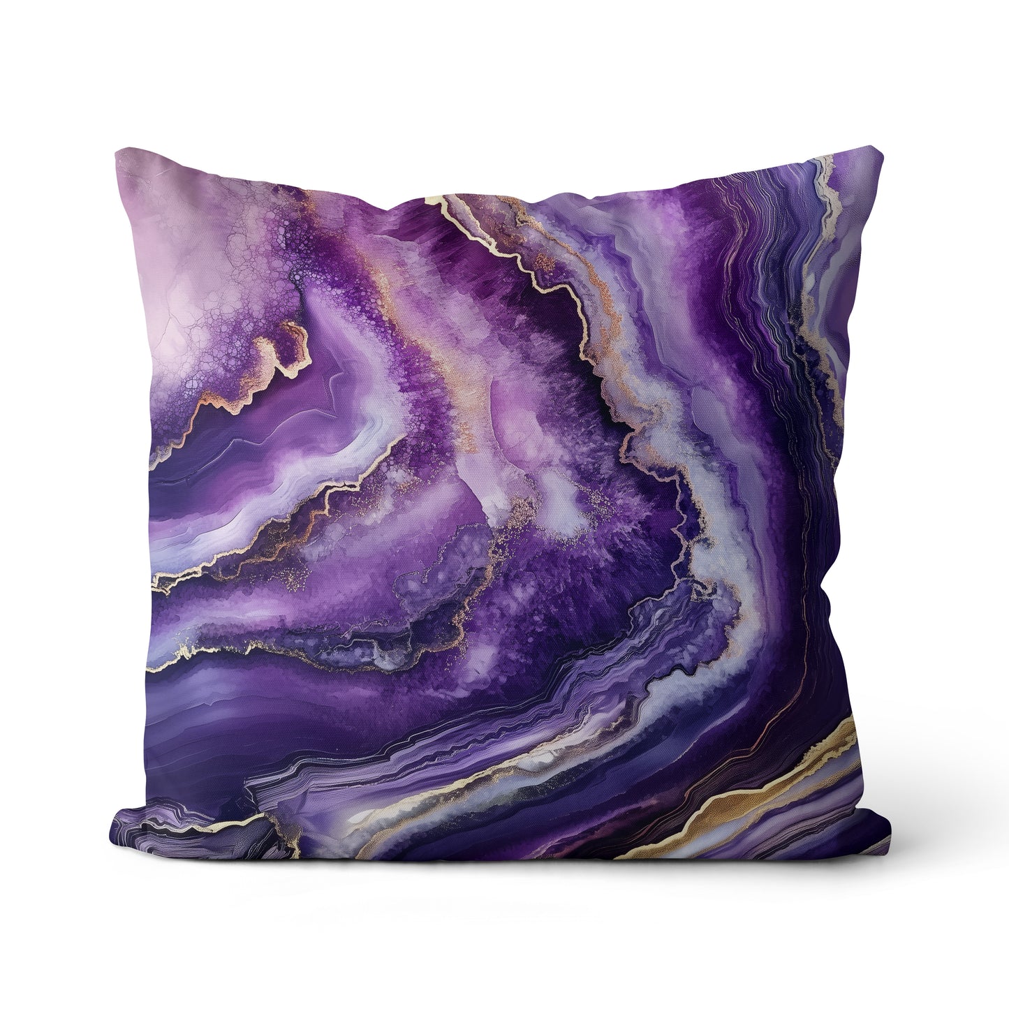 22x22" Cotton/Linen Pillow - Geode-Purple