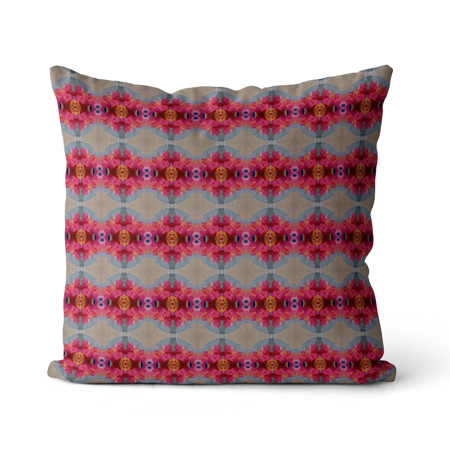 22"x22" Cotton/Linen Pillow - Queensberry mini - Color: Ruby/Taupe
