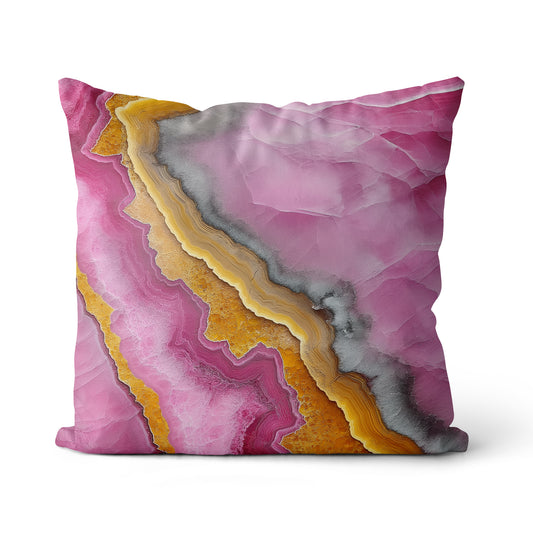 22x22" Cotton/Linen Pillow - Geode-Hot Pink
