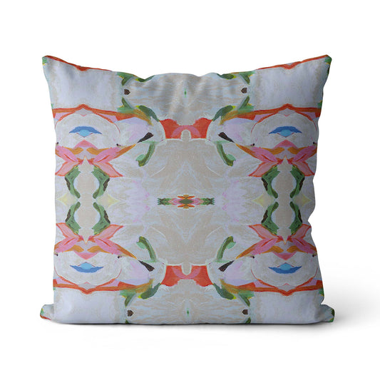 22"x22" Cotton/Linen Pillow - Lola/Ecru Design