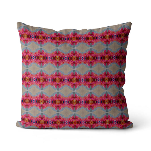 22"x22" Cotton/Linen Pillow  -  Queensberry mini - Color: Ruby/Taupe