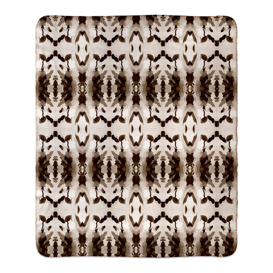 Fleece Sherpa Blankets - Amari Design - Color: Sepia