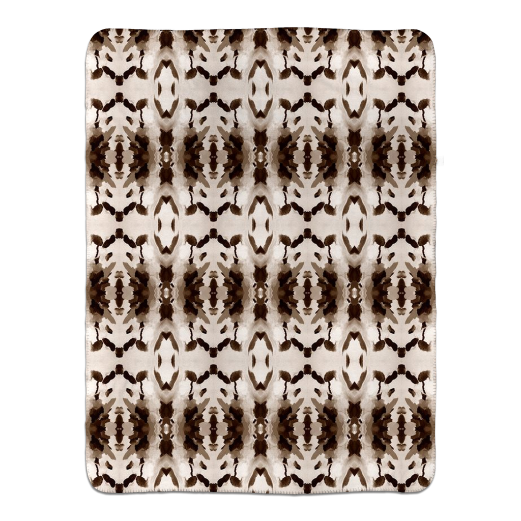 Fleece Sherpa Blankets - Amari Design - Color: Sepia