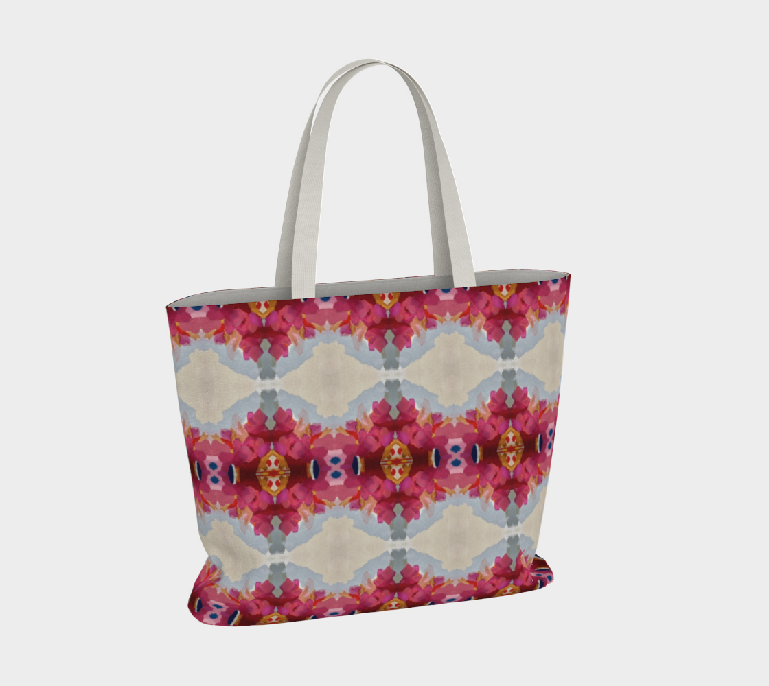 Market Tote - Queensberry Design - Color: Ruby/Cream