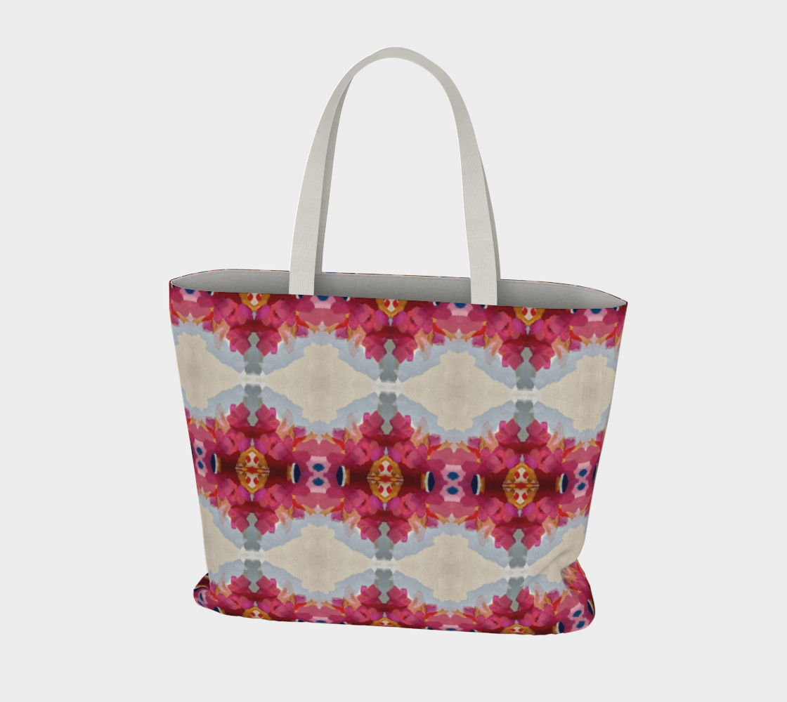 Market Tote - Queensberry Design - Color: Ruby/Cream