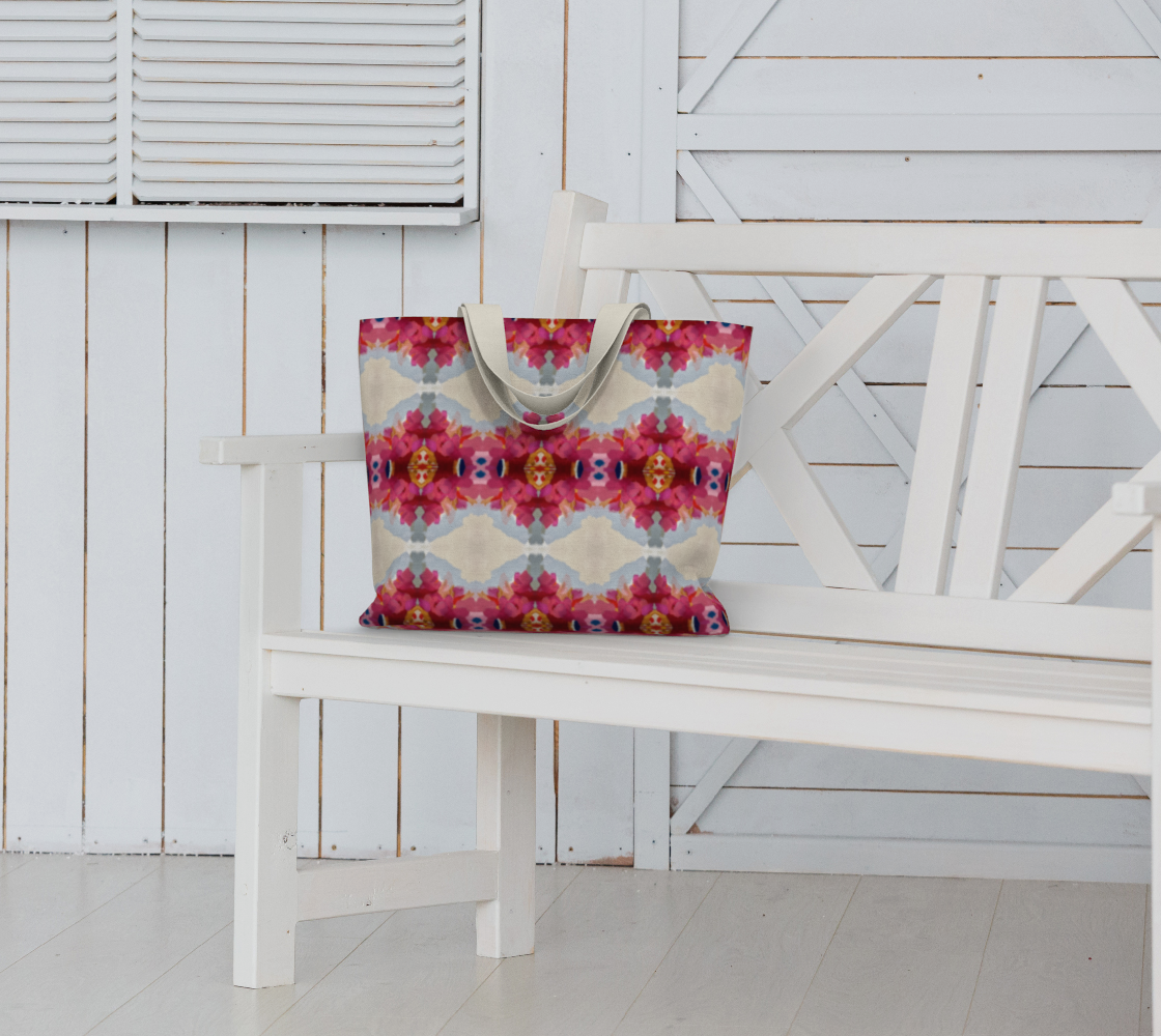 Market Tote - Queensberry Design - Color: Ruby/Cream