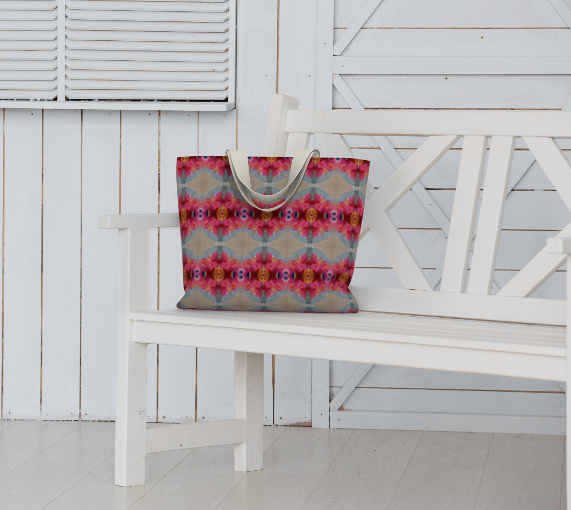 Market Tote - Queensberry Mini Design - Color: Ruby/Taupe