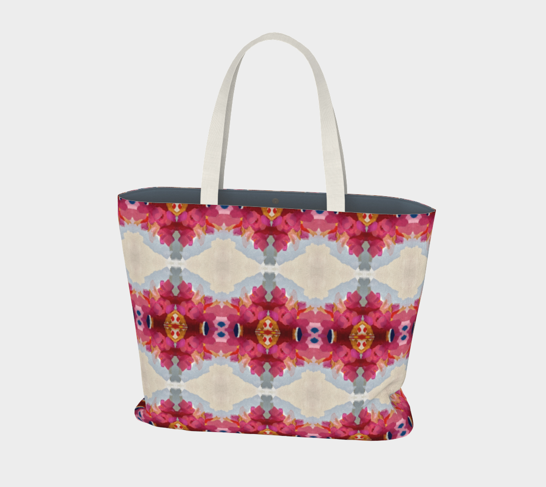 Market Tote - Queensberry Design - Color: Ruby/Cream