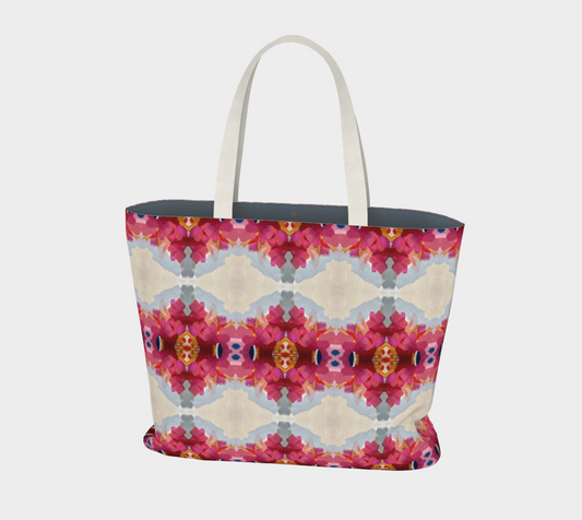 Market Tote - Queensberry Design - Color: Ruby/Cream