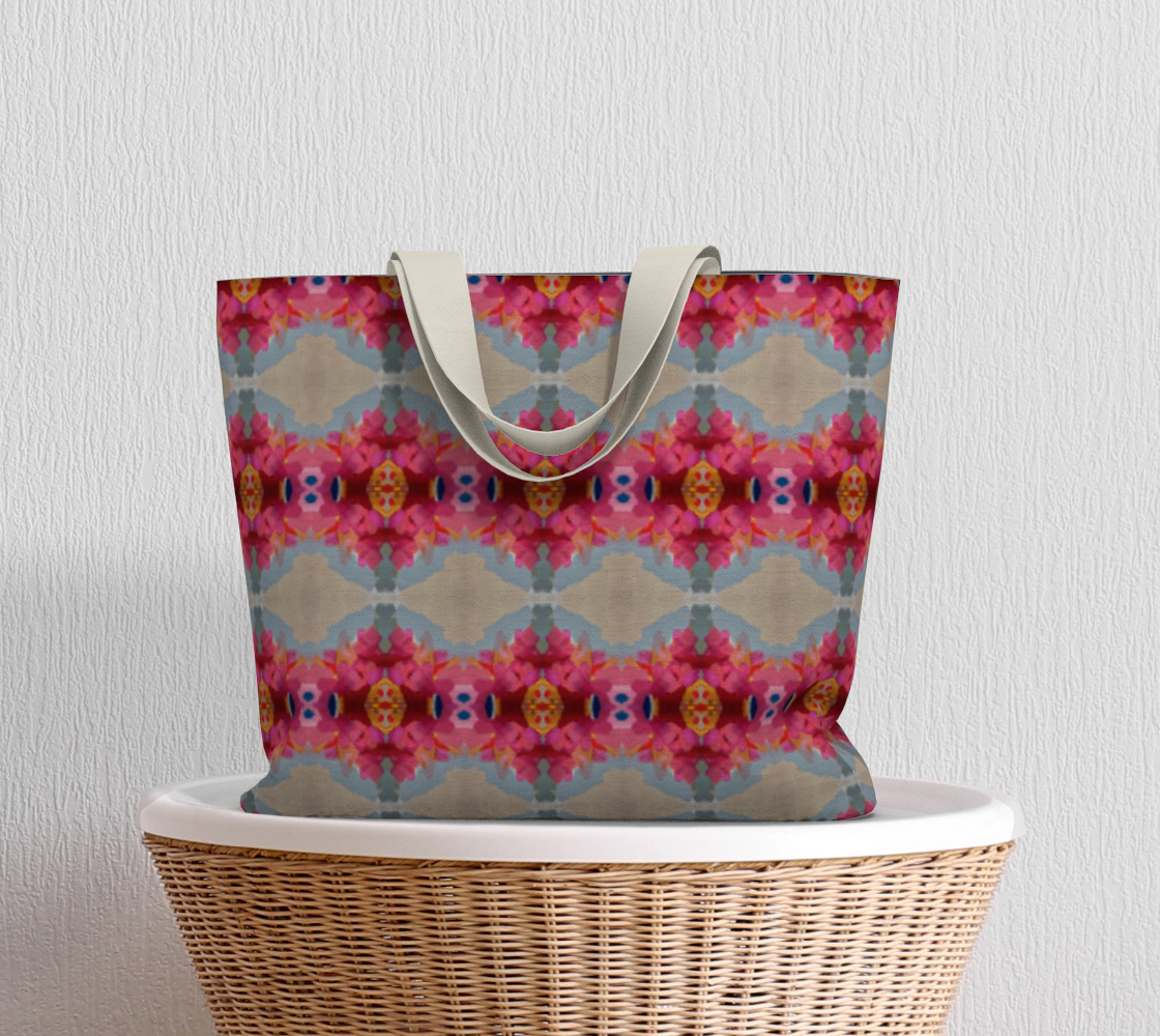 Market Tote - Queensberry Mini Design - Color: Ruby/Taupe