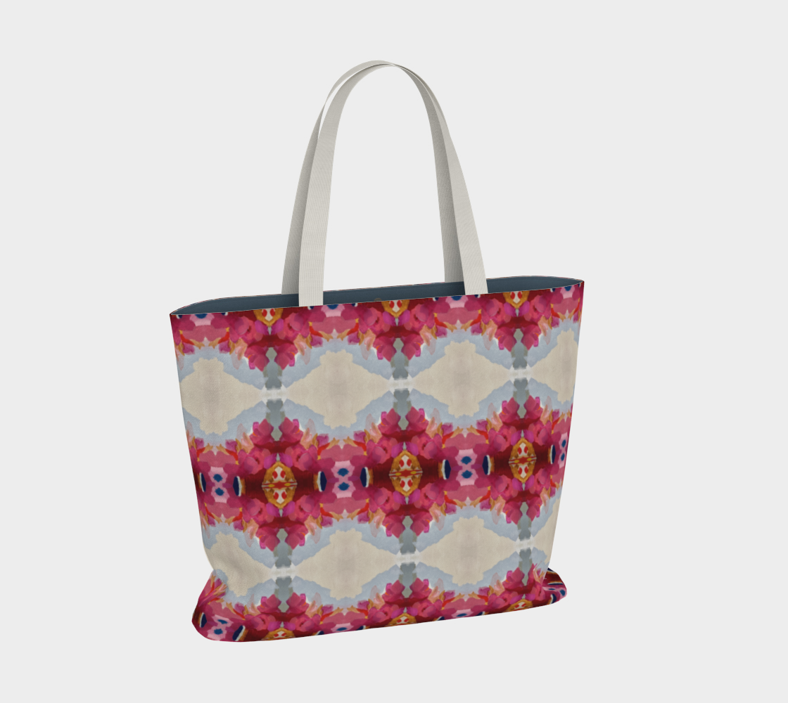 Market Tote - Queensberry Design - Color: Ruby/Cream