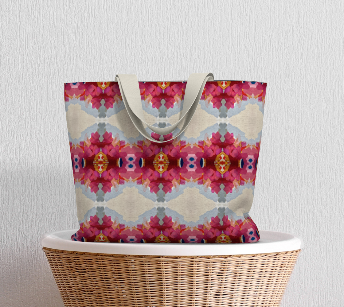 Market Tote - Queensberry Design - Color: Ruby/Cream